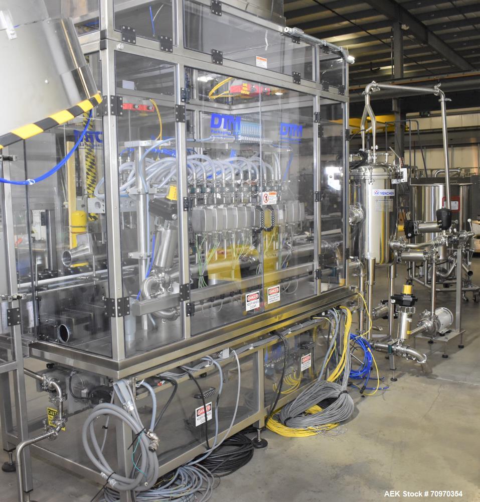 DTM Purefill 2000 Liquid Filling Line w/Pneumatic Scale Plugger and Capper